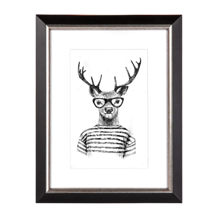 Fotolijst Salieri Zwart/Zilver A4 (21x29,7 cm) - Art Print en Passe Partout