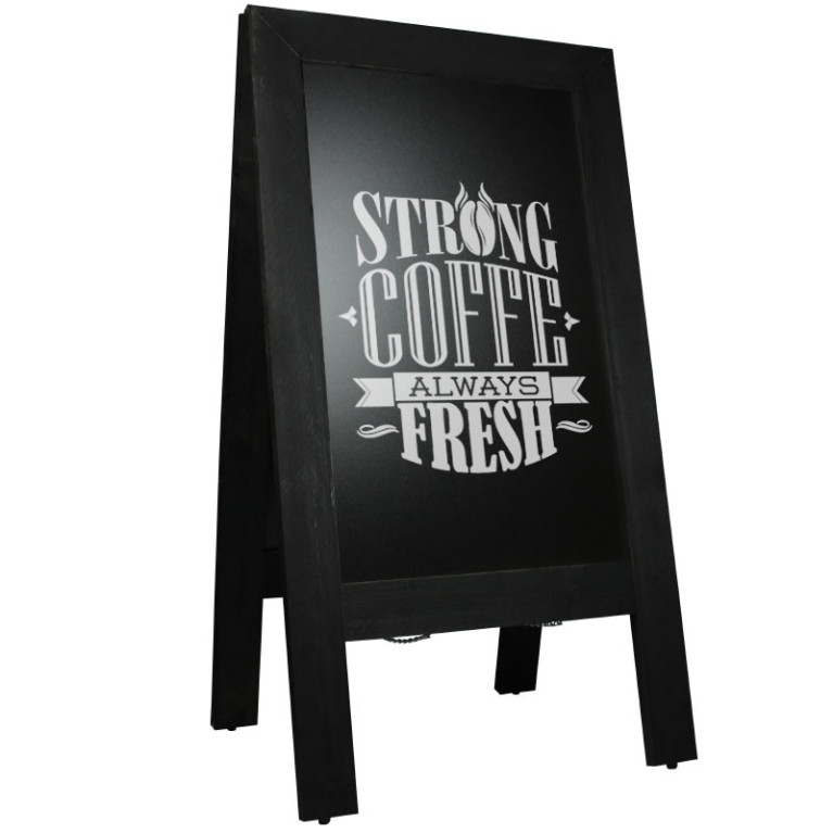 Krijtstoepbord Steigerhout Zwart 75x135cm Overview sfeer
