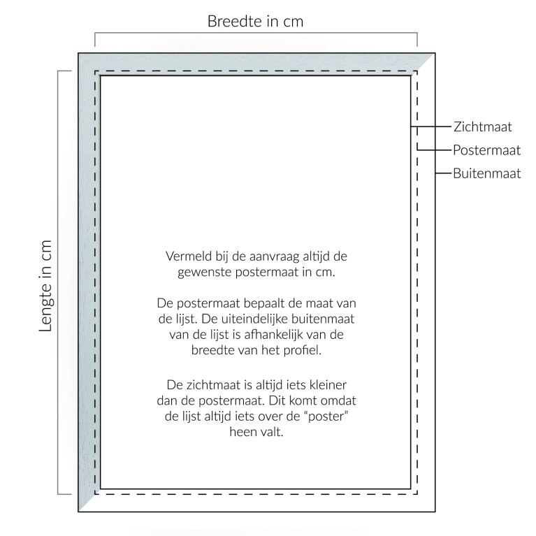 Wissellijst Hout Wit Breed - Maatwerk
