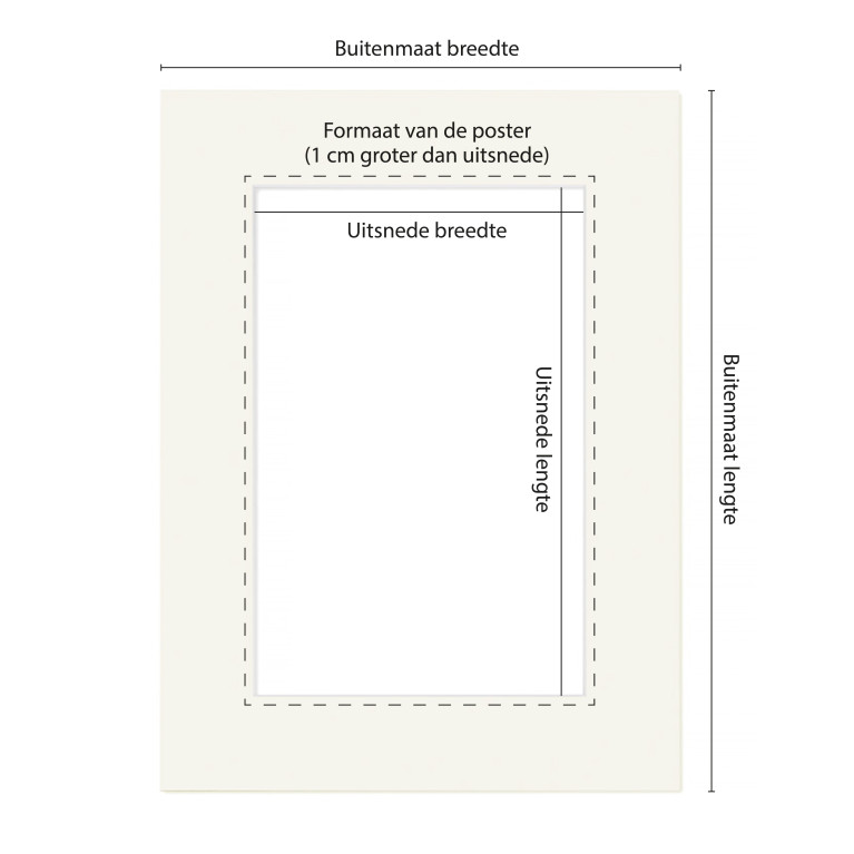 Passe Partout Gebroken Wit - Maatwerk Calculator