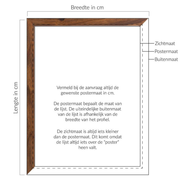 Vintlux Fotolijst Vesterby Thin - Walnoten - Maatwerk Uitleg