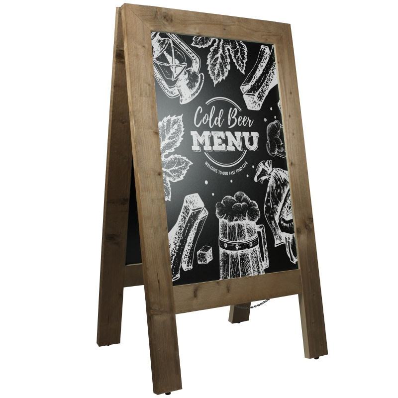 Krijtstoepbord Steigerhout 75x135 cm