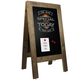 Magnetisch Krijtstoepbord Steigerhout 75x135cm Overview Sfeer
