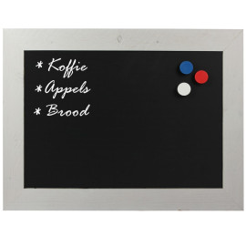 Krijtbord Magnetisch Steigerhout Wit 70x90cm